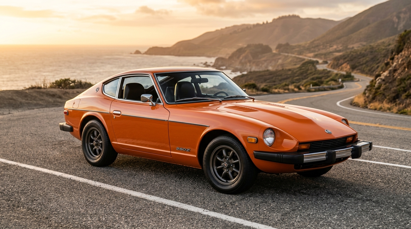 1977 Datsun 280Z in orange showing the fastest-appreciating car under $50K with 20-25% annual growth
