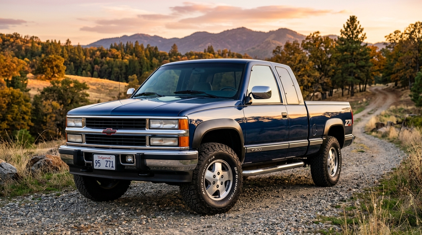 1995 Chevrolet GMT400 C/K 1500 Z71 OBS pickup truck three-quarter front view