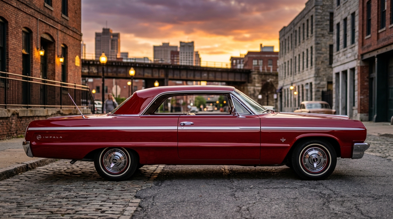 Chevrolet Impala SS in profile showing full-size muscle car design with sport styling and big-block V8